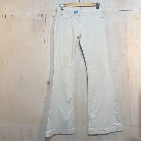 Vintage HUDSON USA Womens 26 White Low Rise Flare Jeans Bootcut Classic Pockets - Picture 1 of 9